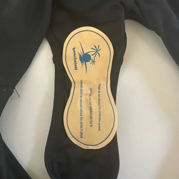 NWT-Beachsissi Black One Shoulder‎ Bikini-Size XL - Picture 4 of 8